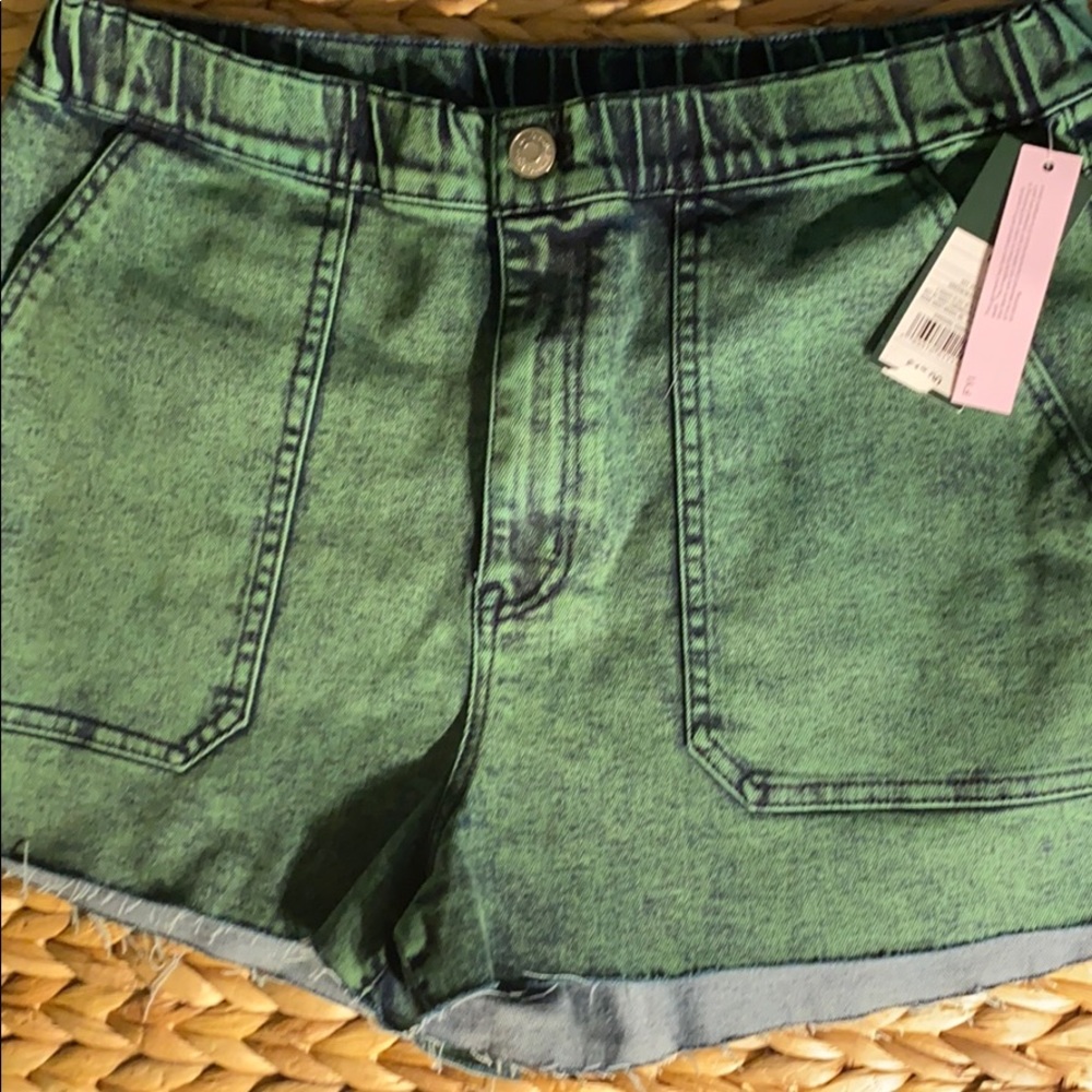 Green High Waisted Shorts